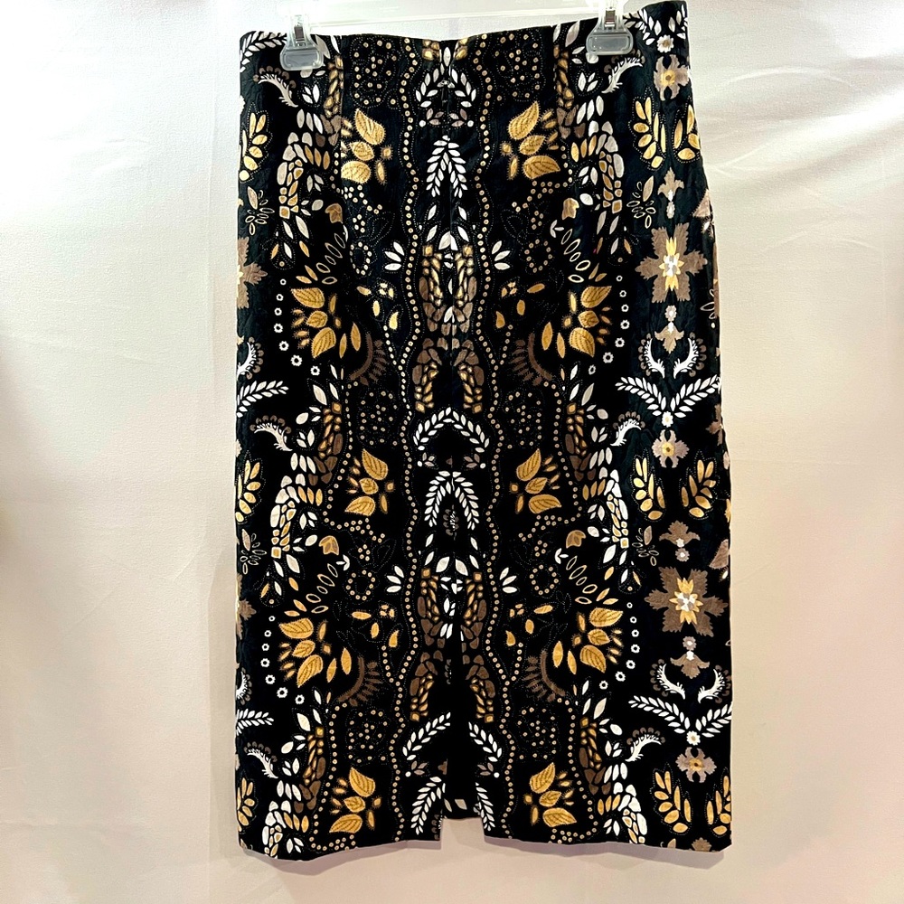 New York & Co Eva Mendes Black & Brown Floral Pencil Skirt